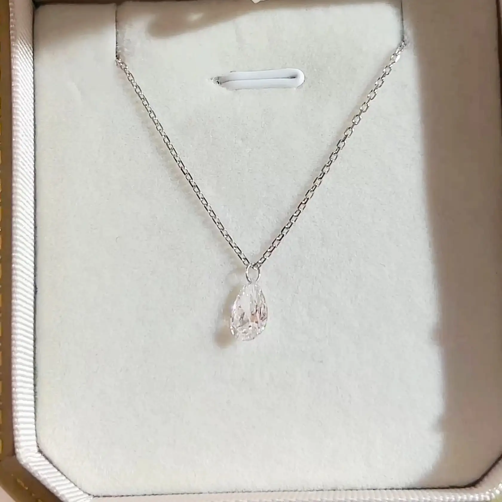 MSN-955 9K gold necklace 1CT pear shape Lab Grown Diamond necklace  Messi Jewelry 1