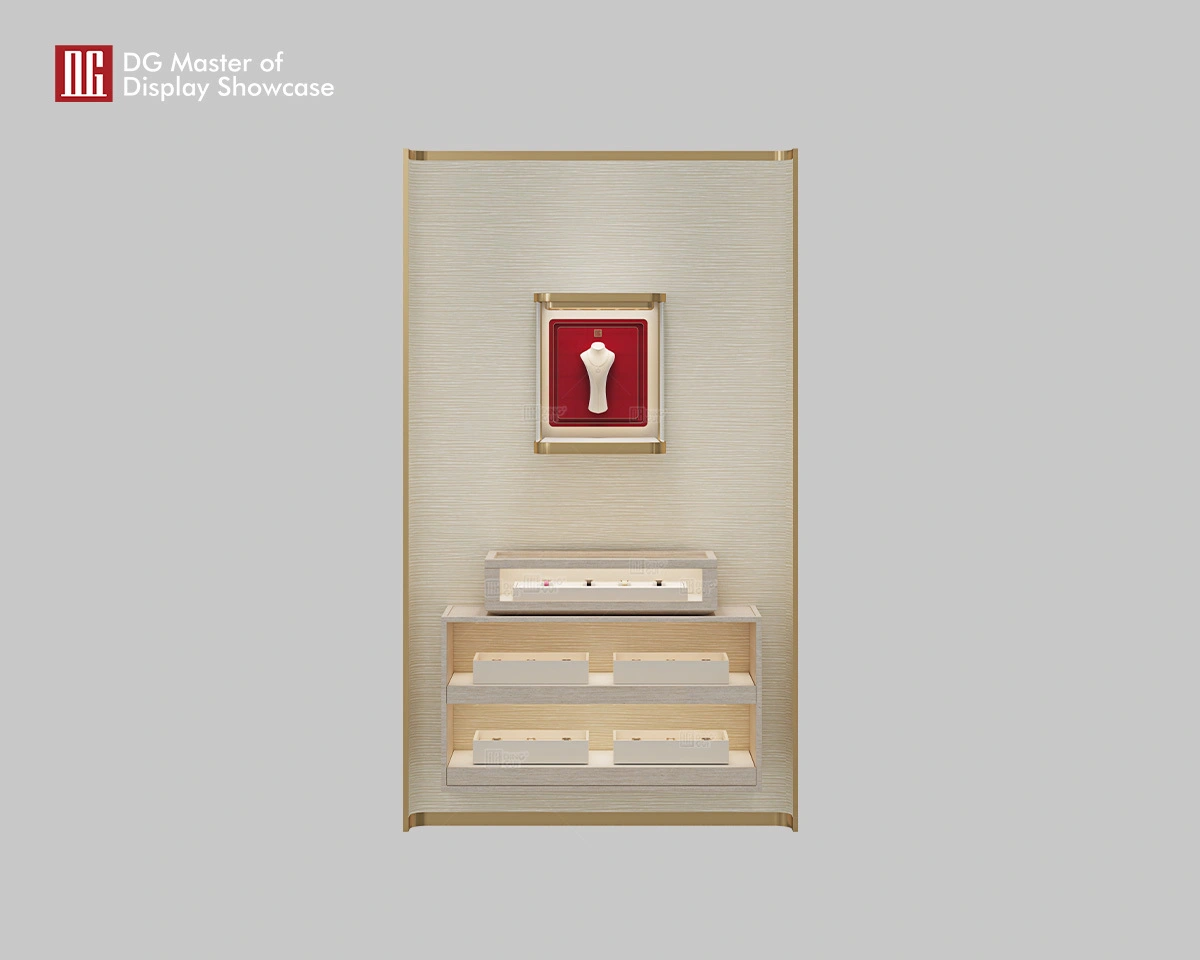 DG Luxury Wood Veneer In-Wall Jewelry Watch Display Showcase 1