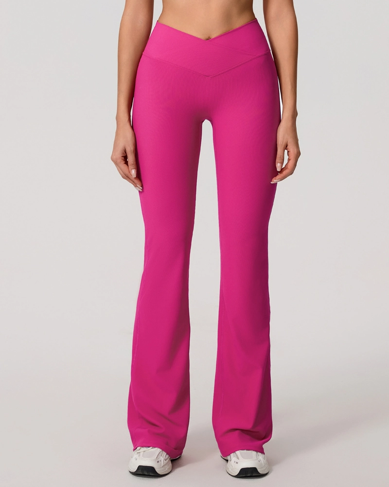 Customisation Wide-Leg Yoga Trousers High-Waisted Butt-Lifting Gym Workout For Womens XTCK7005 1