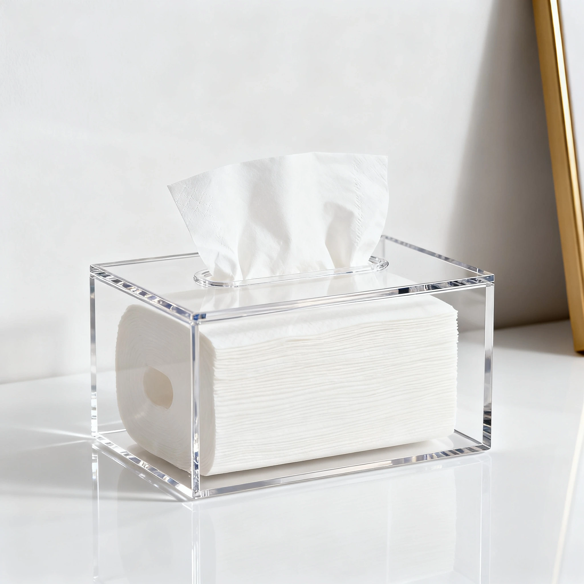 Modern Design Waterproof Durable Transparent Acrylic Tissue Box Creative Long Drawer Holder Restaurant Storage Plastic Wholesale 1