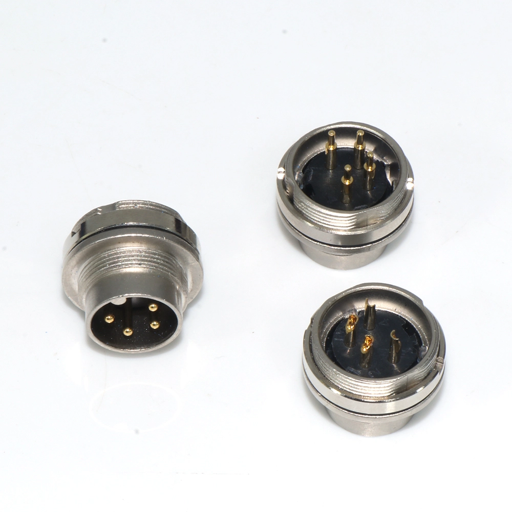 M16E circular metal plate terminal rear-locking aviation socket, soldered/PCB 1