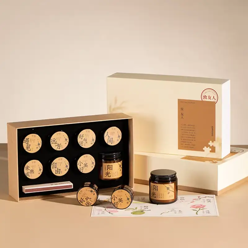 علبة هدايا فاخرة لتغليف أكياس العسل الفارغة من الورق المقوى، مع برطمان زجاجي. 1