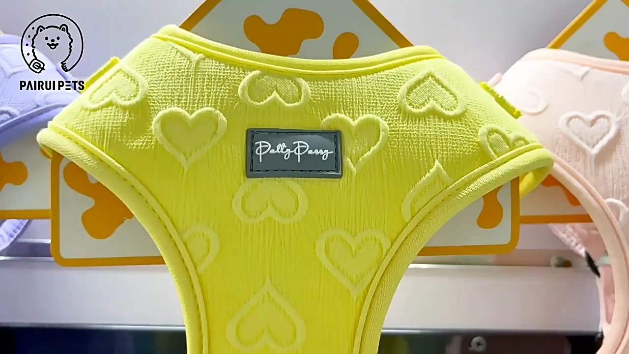 Dog Complete Accessory Set – Adjustable Harness, Bow Collar, Leash & Poop Bag Holder | Embossed Jacquard Fabric, Durable Metal Hardware, Customizable Colors 1