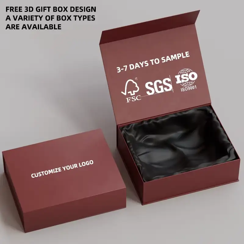 علب ورقية فنية قابلة لإعادة التدوير، مطلية بطبقة مقاومة للأشعة فوق البنفسجية، مزودة بإغلاق مغناطيسي مخصص، لتغليف الملابس والمفروشات والقمصان الفاخرة. 1