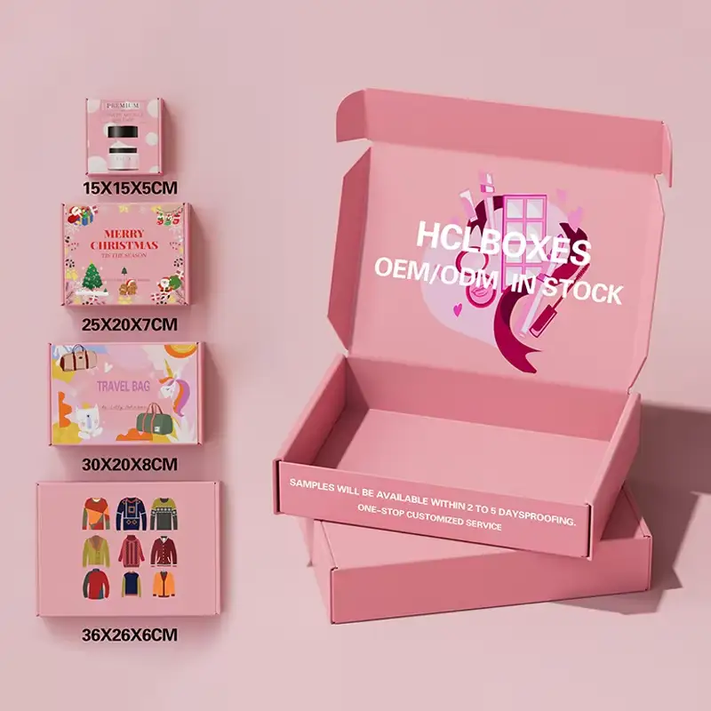 علب ورقية للهدايا والحرف اليدوية، علب تغليف ملونة قابلة للطي من الكرتون المموج، علب ورقية قابلة للتحلل الحيوي لمستحضرات التجميل، شعار مخصص 1