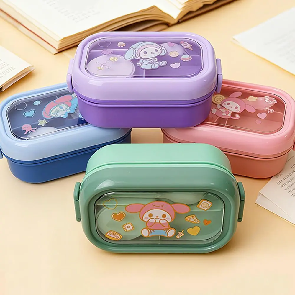HongXing Cartoon Solid Color Bento Box Set | Leak-Proof & Food-Safe Lunch Container 1