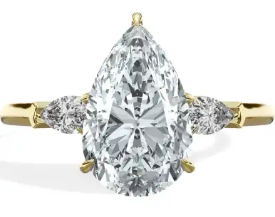18K 3CT D VVS1 PEAR CUT LAB DIAMOND RING 1