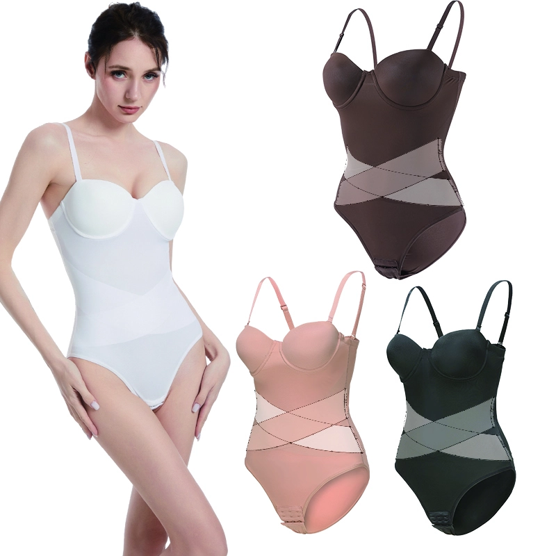 One-Piece Bodysuit Strapless X-Cross Bonding Tummy Control 628# 1