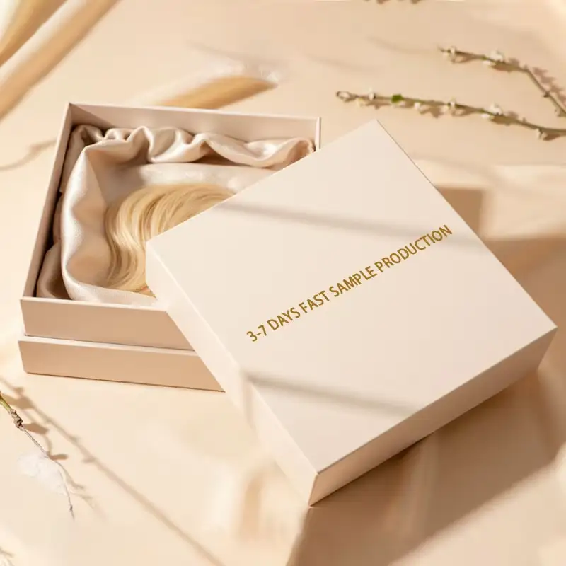 علب شعر مستعار مضفر مخصصة مع شعار، مصنوعة من ورق مقوى رمادي قابل لإعادة التدوير، إغلاق مغناطيسي، تغليف فاخر للهدايا والشحن 1