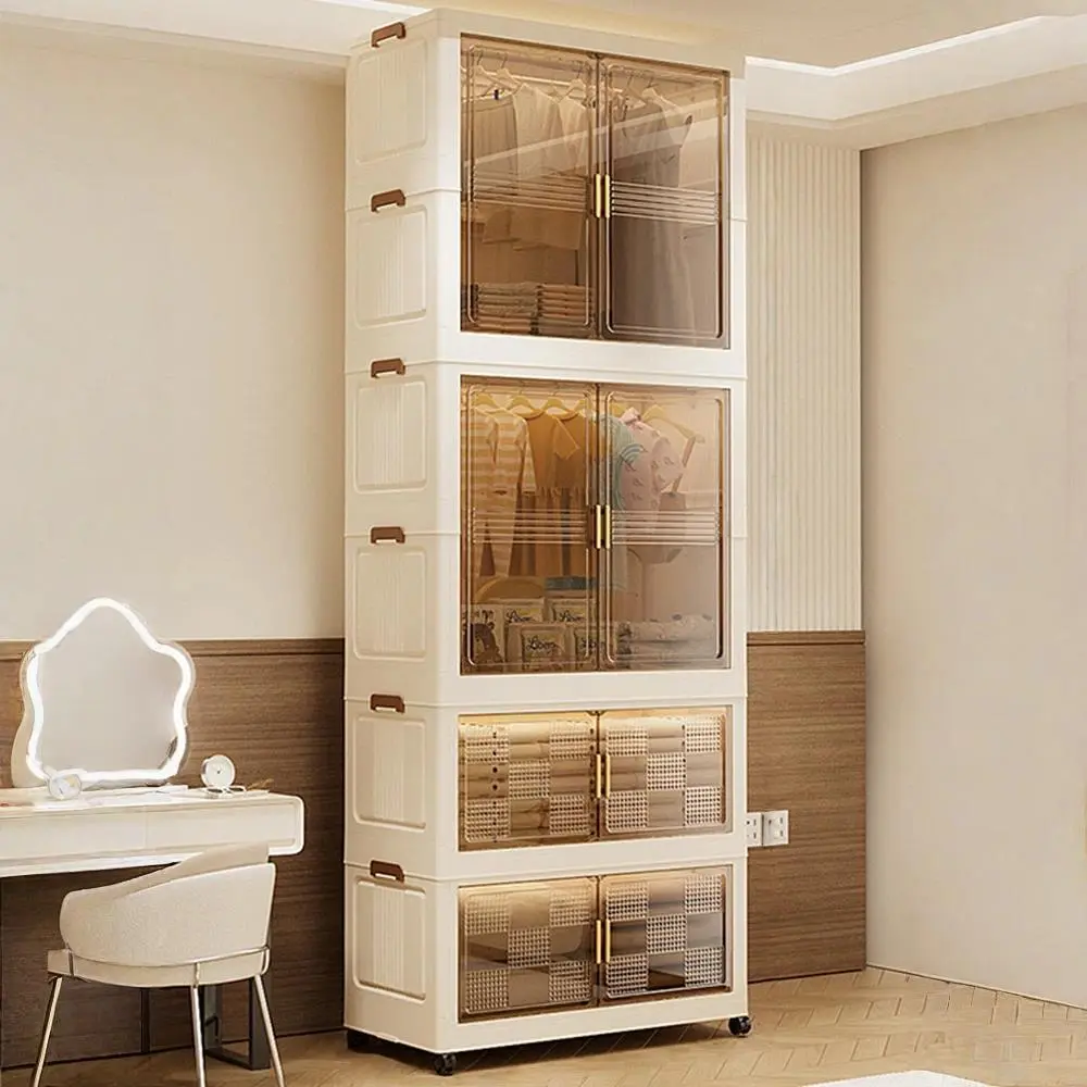 HongXing Transparent Folding Layer Wardrobe | Modular Stackable Storage Closet 1