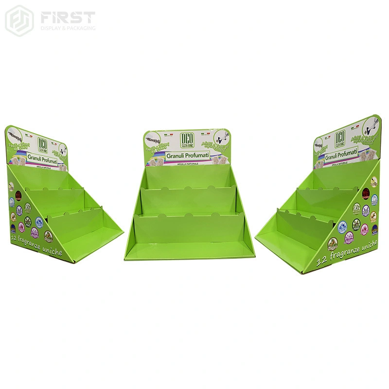 Custom Logo Printing Corrugated Cardboard Counter Display Stand 1