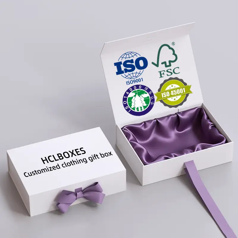 علبة هدايا ملابس مصنوعة من مواد معاد تدويرها، مزودة بإغلاق مغناطيسي، تصميم متين، تغليف غير لامع، هيكل قابل للطي 1
