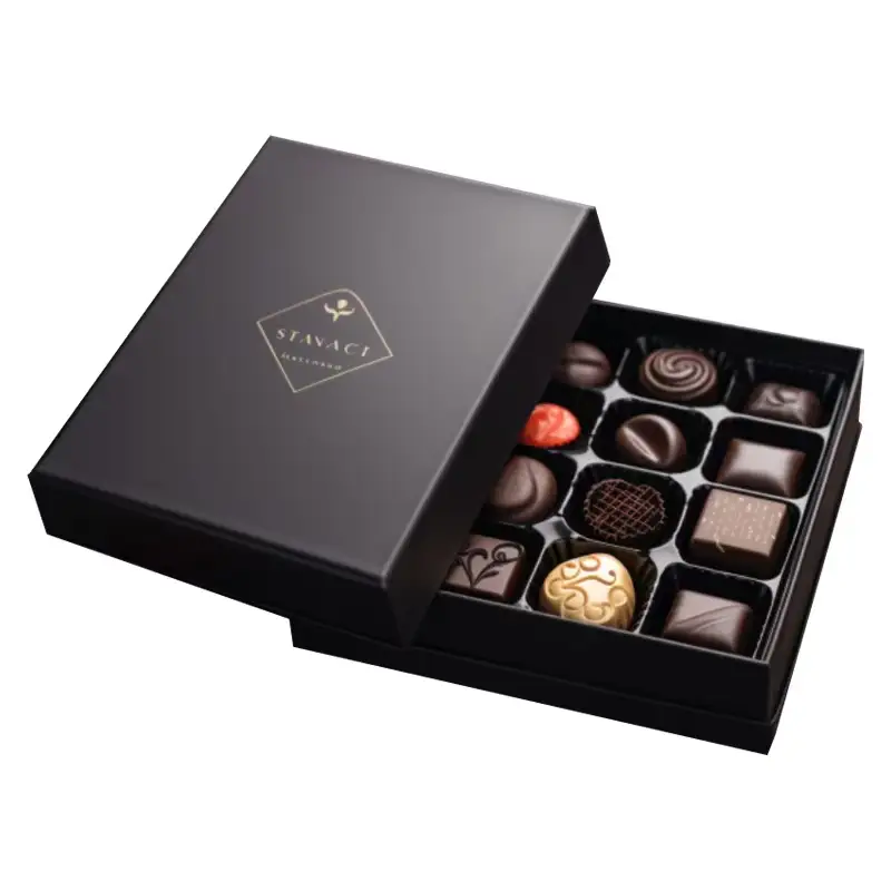 علب شوكولاتة بغطاء وقاعدة مصممة خصيصًا، علبة شوكولاتة بشعار مخصص لكعكة التيراميسو 1