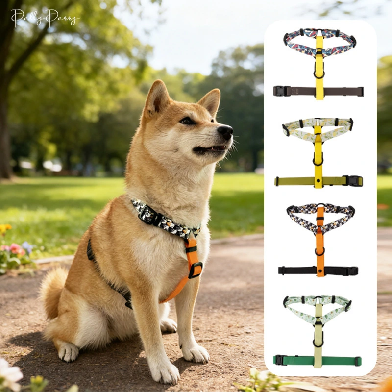 Шлейка для собак H-образной формы – регулируемая полипропиленовая и водонепроницаемая лента, прочное металлическое D-образное кольцо, быстросъемная пряжка, ремни с возможностью нанесения индивидуального рисунка для собак маленьких и средних размеров. 1