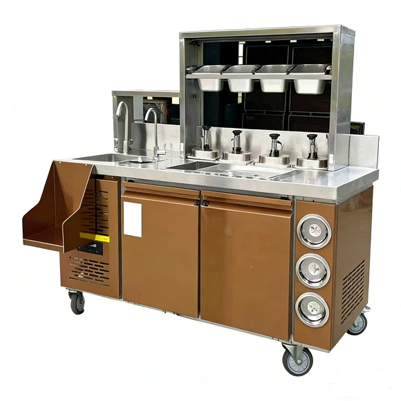 Kaesid Custom Stainless Steel Bubble Tea Station & Beverage Counter | Commercial-Grade, Factory Direct 1