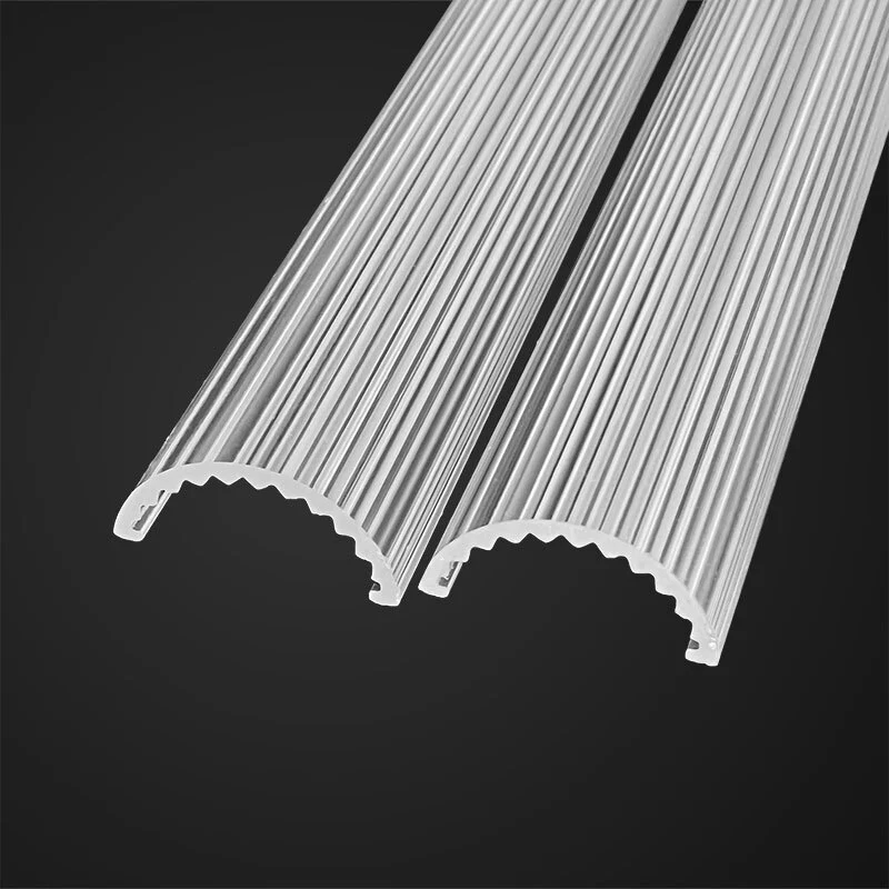 Bespoke Plastic Profiles Pmma Acrylic Clear Transparency Internal Tooth Led Linear Profiles Diffuser Cover for Lighting Cover 1