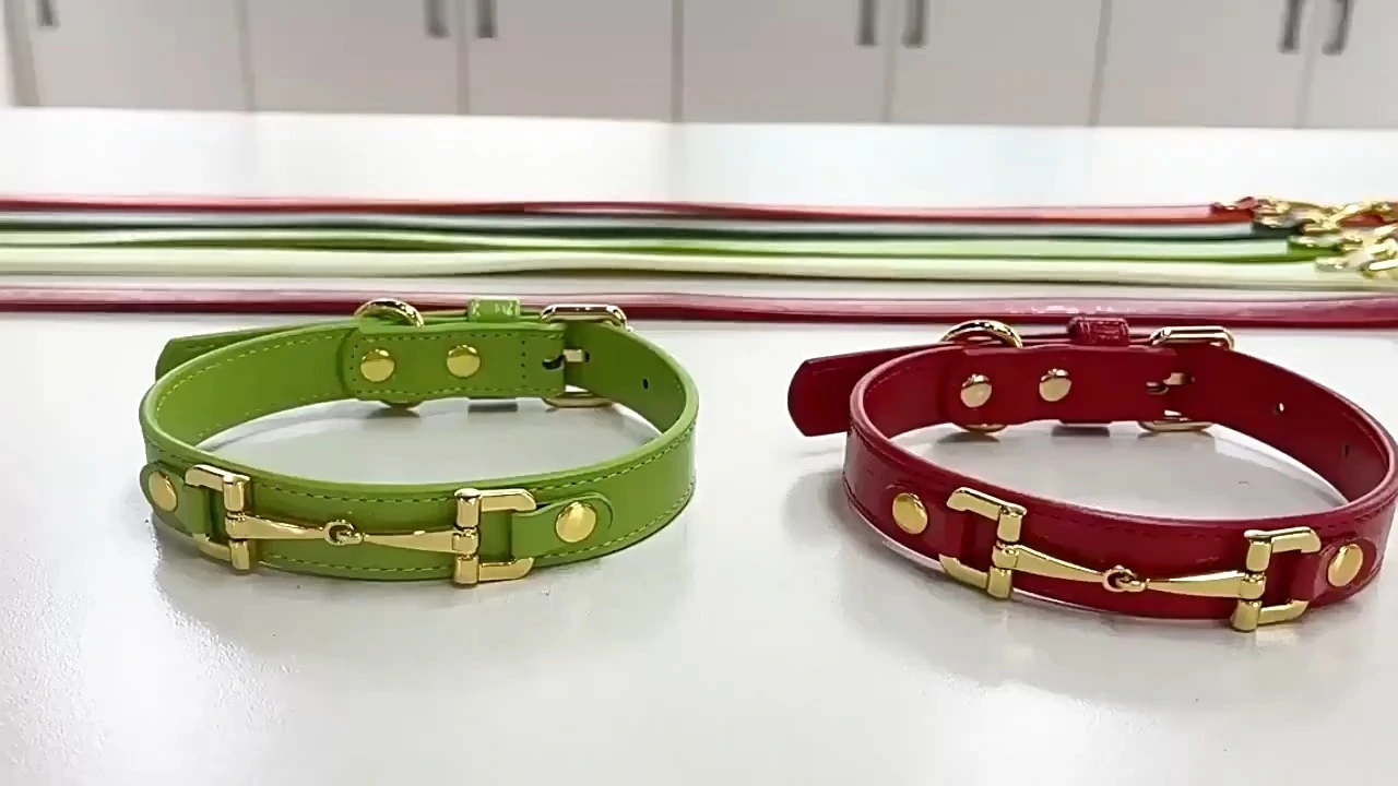 Multi-Color Soft PU Leather Dog Collar & Leash Set – Full Metal Hardware, Rust-Resistant Zinc Alloy D-Ring, 360° Rotating Clasp for Small/Medium/Large Dogs 1