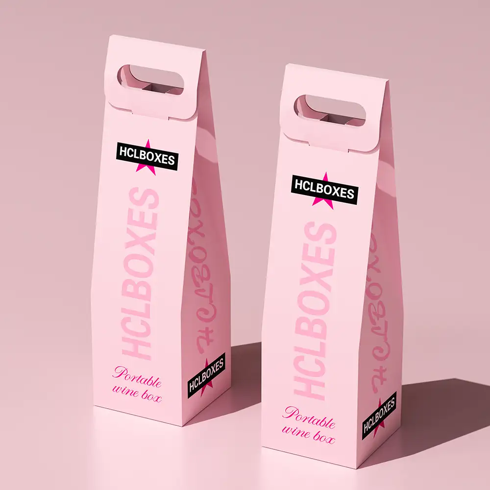 علبة بطاقات نبيذ محمولة مع طباعة بالأشعة فوق البنفسجية - تصميم وردي مبتكر، خيارات بطانة قابلة للتخصيص - إمكانية تخصيص الدفعات متوفرة 1