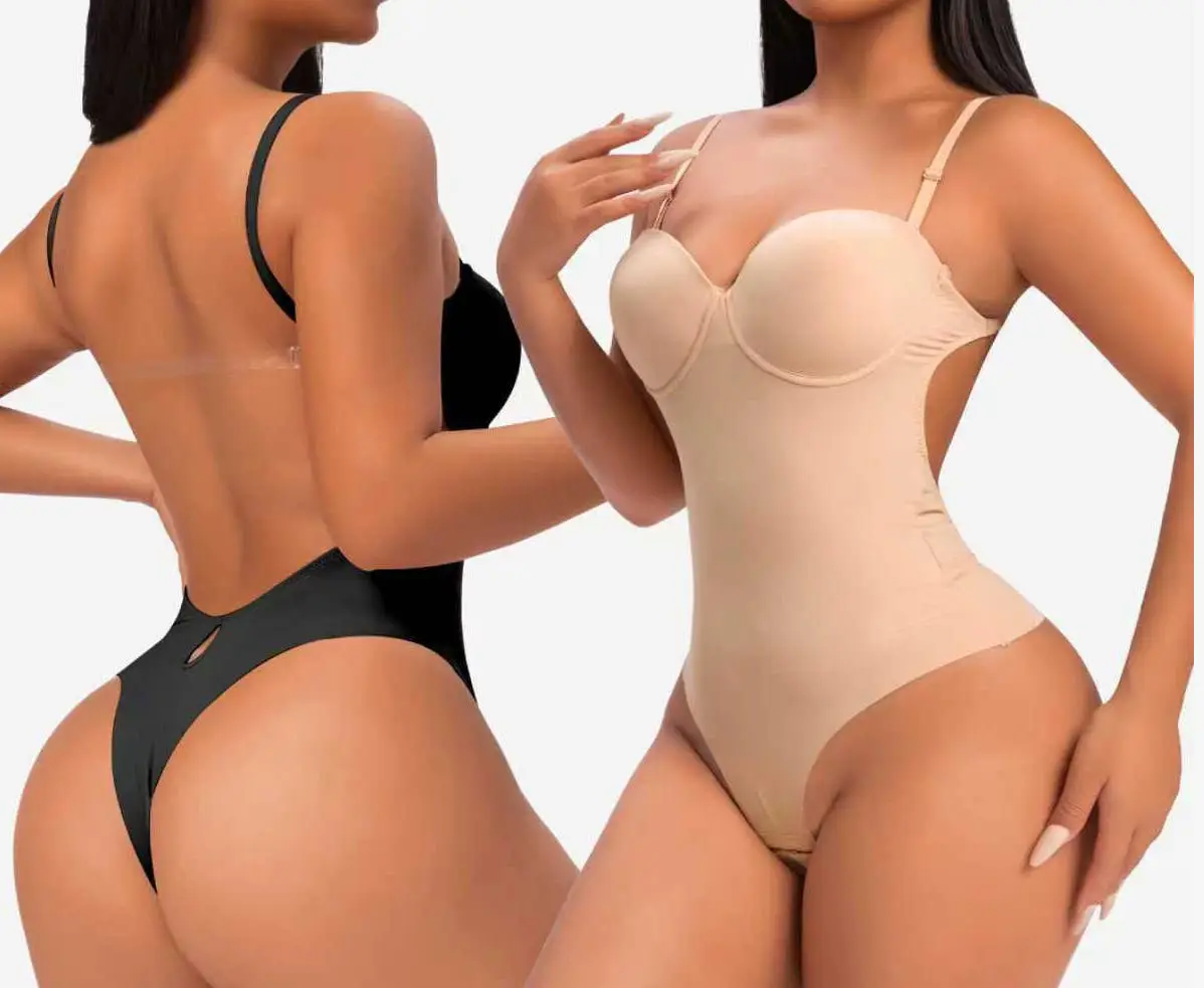 Backless Sexy Bodysuit Shapewear High Stretch Tummy Control 1516# 1