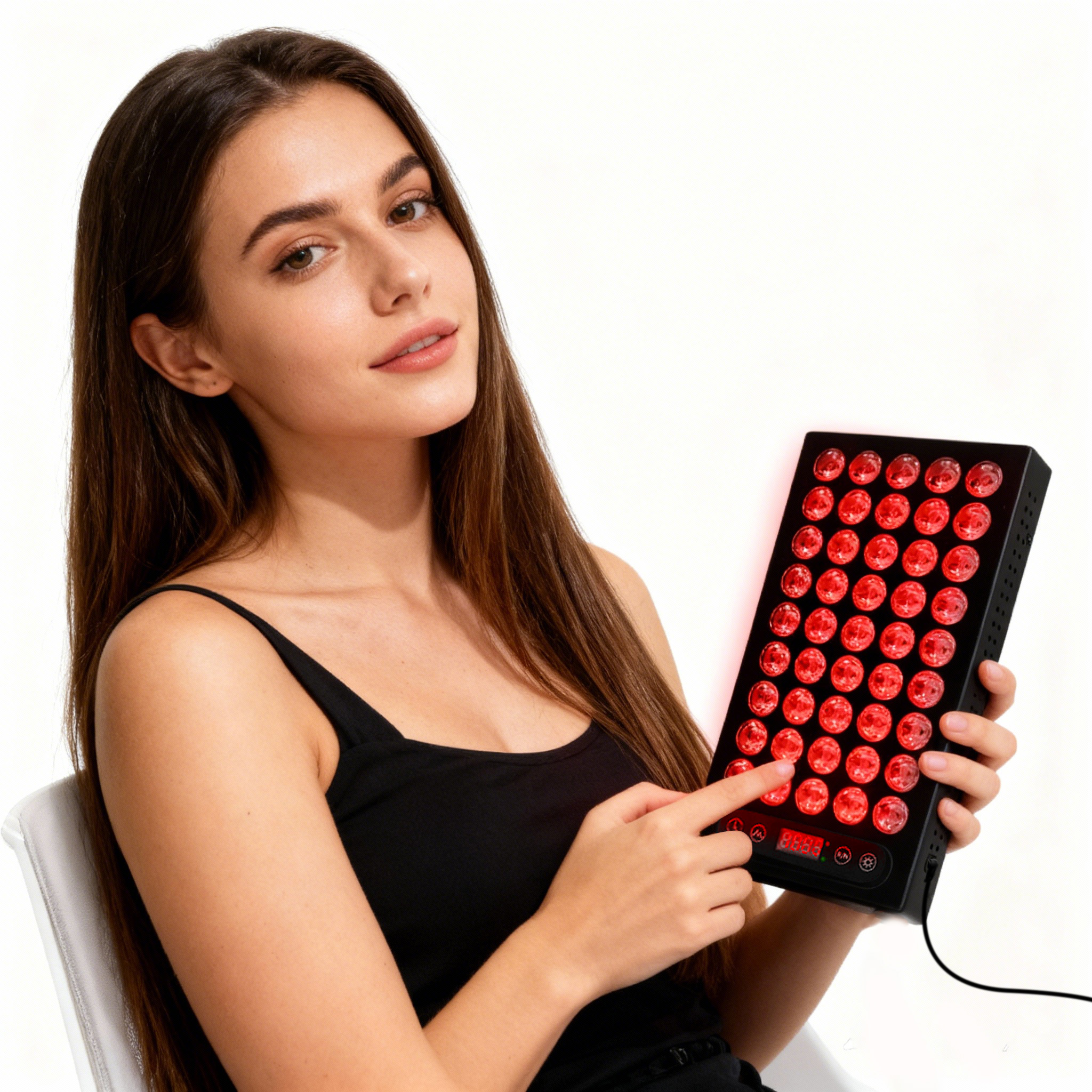 Panel de terapia de luz infrarroja cercana iLUXRED ST200-2 con chips duales, longitud de onda múltiple, 40 LED, luz roja y pulso ajustable 2