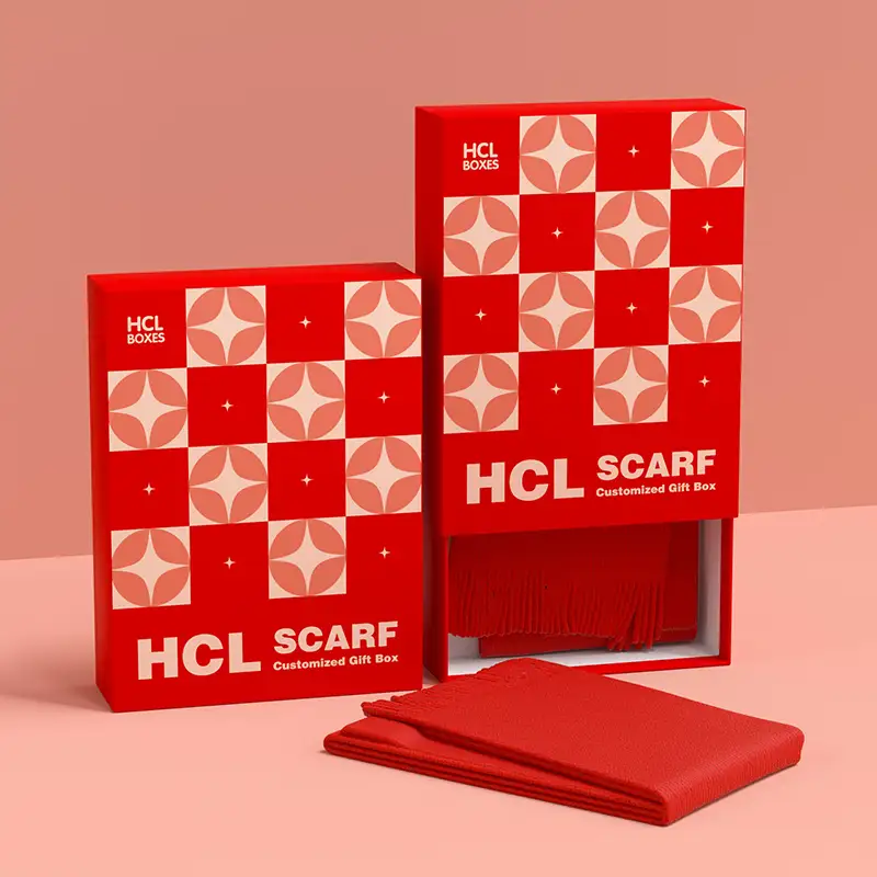 علبة فاخرة حمراء أنيقة للأوشحة، مصنوعة بتقنية الطباعة المرنة، علبة ملابس وقمصان راقية، علبة ورقية أنيقة ورقيقة للأوشحة، الأكثر مبيعًا 1