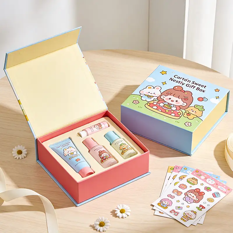 علبة تغليف مستحضرات تجميل صديقة للبيئة بتصميم كتاب، مزودة بإغلاق مغناطيسي ولمسة نهائية غير لامعة وورق مقوى قابل لإعادة التدوير. 1