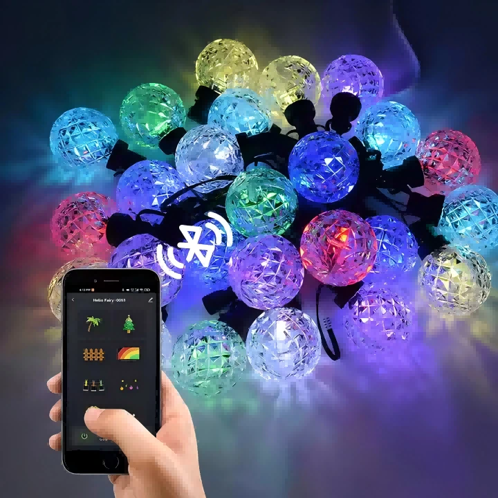 Remote Control 6m Outdoor RGB Decorative LED String Light With 20pcs G40 Shatterproof Bulbs 1