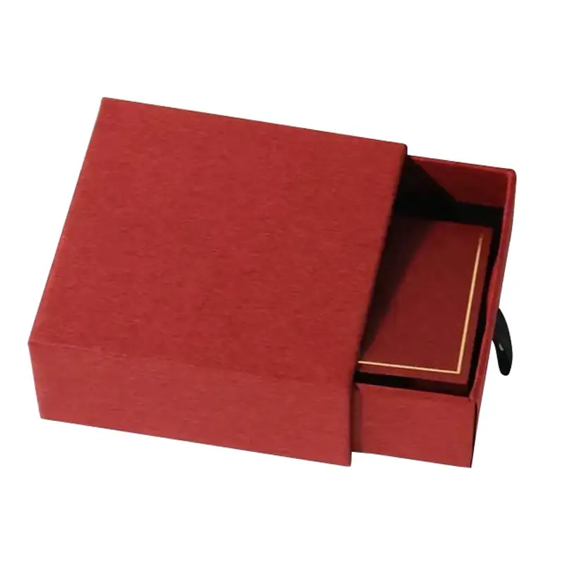 علب كرتونية قابلة لإعادة التدوير، عالية الجودة، على شكل أدراج، مغلفة بطبقة لامعة غير لامعة، مثالية لعرض خواتم الزفاف والمجوهرات. 1