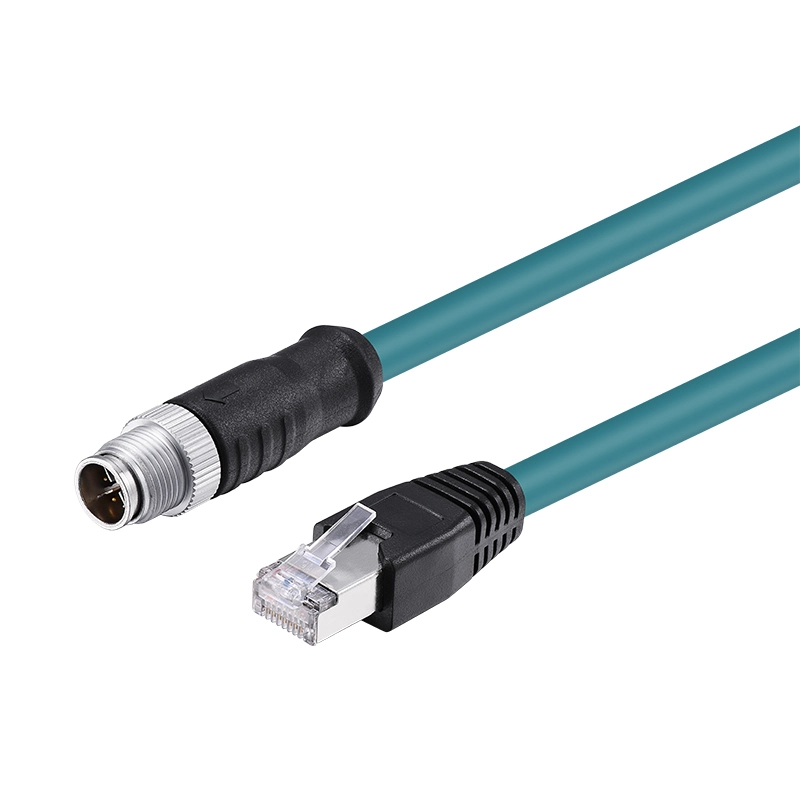 Ethernet Cable M12 X-coded 8Pin Male to RJ45 Industrial Ethernet 1