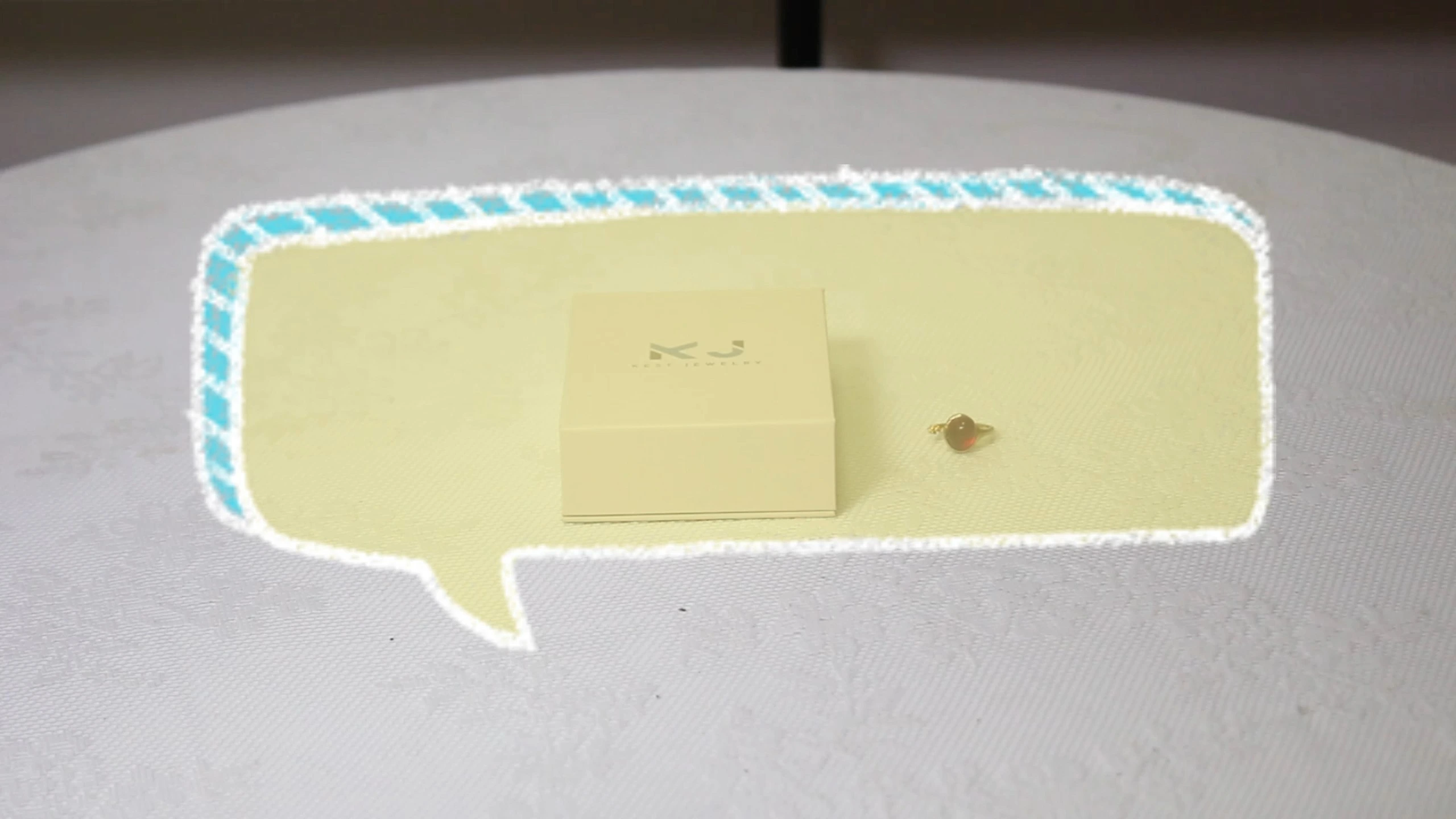 CF Custom Minimalist Beige Flip Top Jewelry Box Premium Paperboard With Soft Lining For Elegant Ring Storage 1