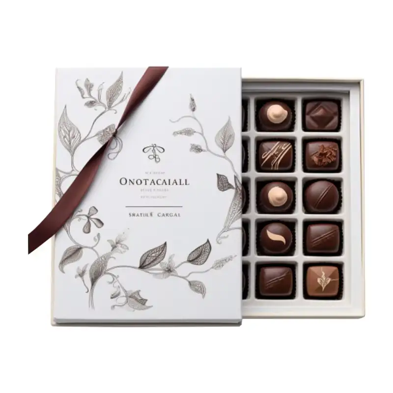 علب هدايا متعددة من الورق المقوى المموج القابل لإعادة التدوير، علب شوكولاتة مربعة صلبة مغلفة بطبقة لامعة غير لامعة 1