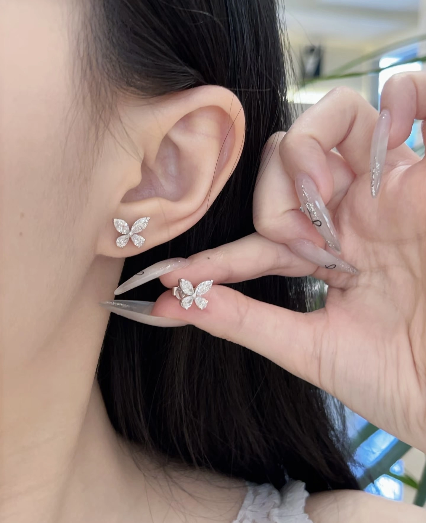 18K Lab Diamond Earrings 1.56ct Marquis and Pear Customized earrings with IGI certification 1