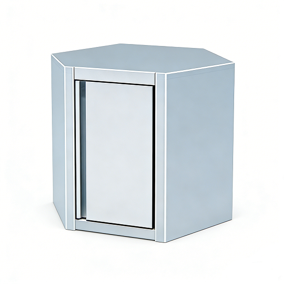 Armario de pared esquinero de acero inoxidable Kaesid Premium: almacenamiento higiénico que ahorra espacio 2