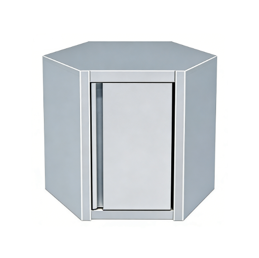 Armario de pared esquinero de acero inoxidable Kaesid Premium: almacenamiento higiénico que ahorra espacio 1