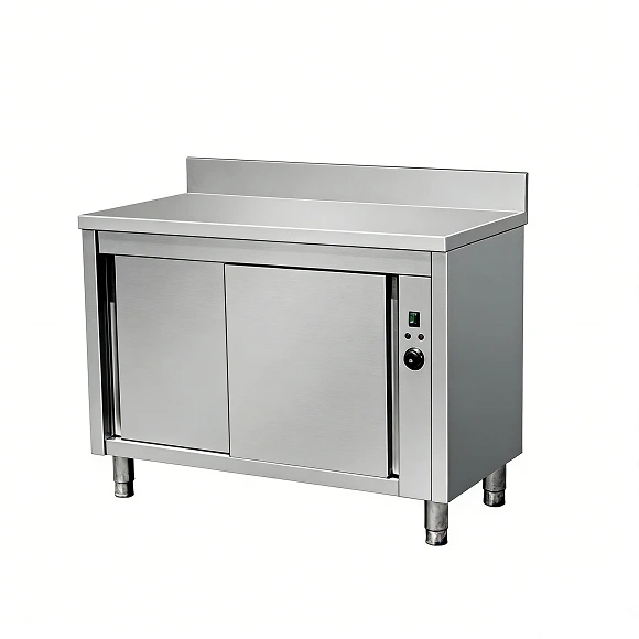 Armário aquecedor de alimentos Kaesid em aço inoxidável | Com ou sem proteção contra respingos 1