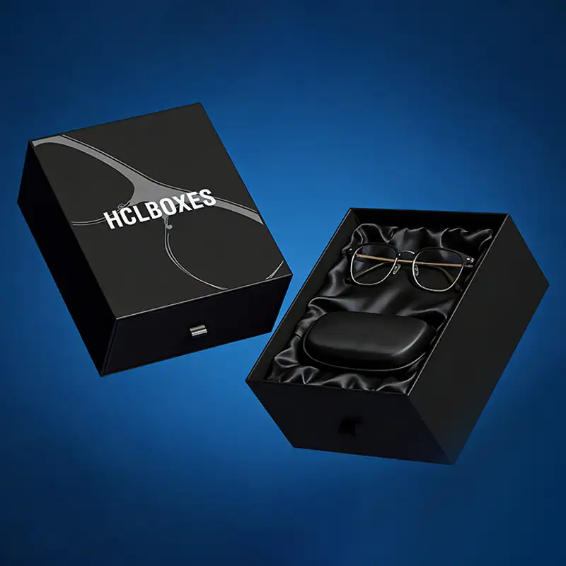 علب تغليف فاخرة مخصصة للنظارات الشمسية، علبة عدسات لاصقة، علبة هدايا من الكرتون، طقم نظارات شمسية من الجلد، مواد معاد تدويرها، غير لامع 1