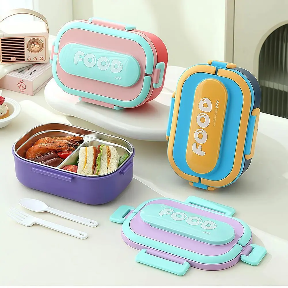Minimalist 3-Compartment 304 Stainless Steel Lunch Box for Kids | Plastic Lunch Box Factory - HongXing 1