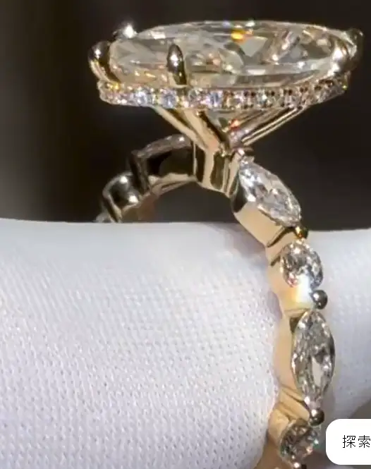 10K gold MARQUISE 3.01CT  F VS1 LG737546209 Lab Diamond Ring MARQUISE  2.5*5mm-4pcs  ROUNDS DEF VS 1