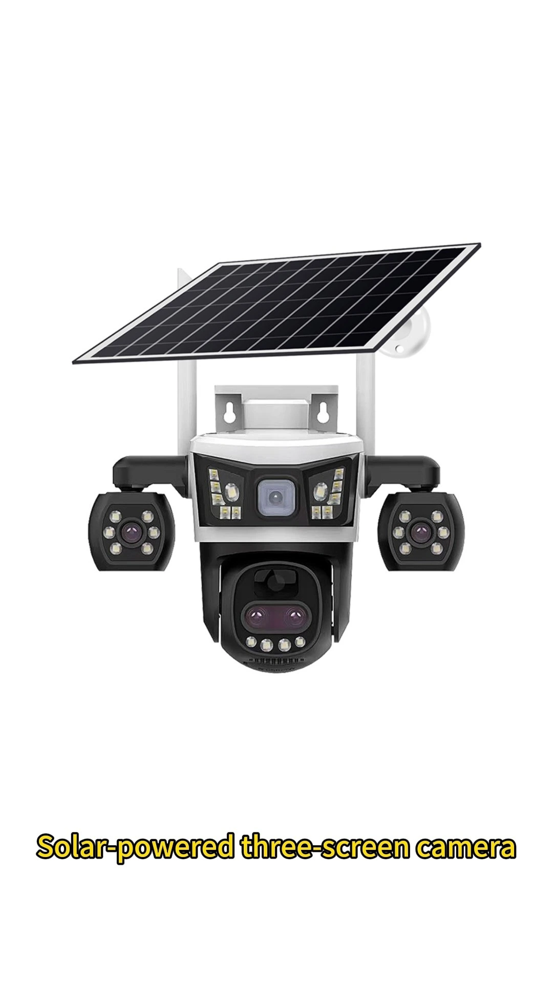 6MP Ultra HD 10X ZOOM Solar PTZ 4G Camera 360° Panoramic Auto Detection Three-lens Three-screen 1