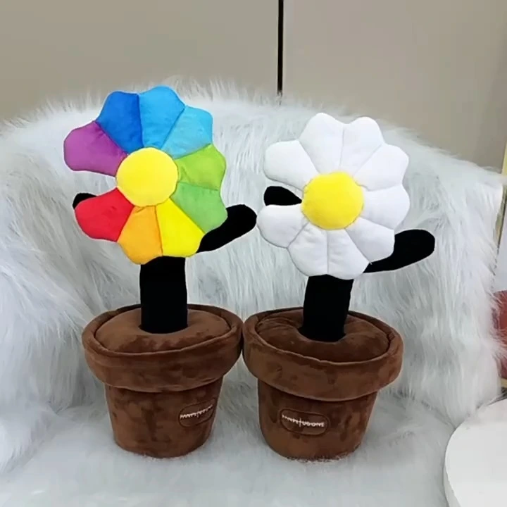 33cm Cross-border New Arrival K-pop Colorful Daisy  Light Stick with Flower Pot Plush Toy 1