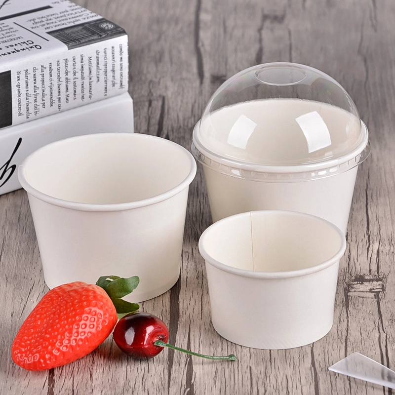 12oz Disposable Ice Cream Cups White Round Paper Bowls Suitable for ice cream and desserts 1