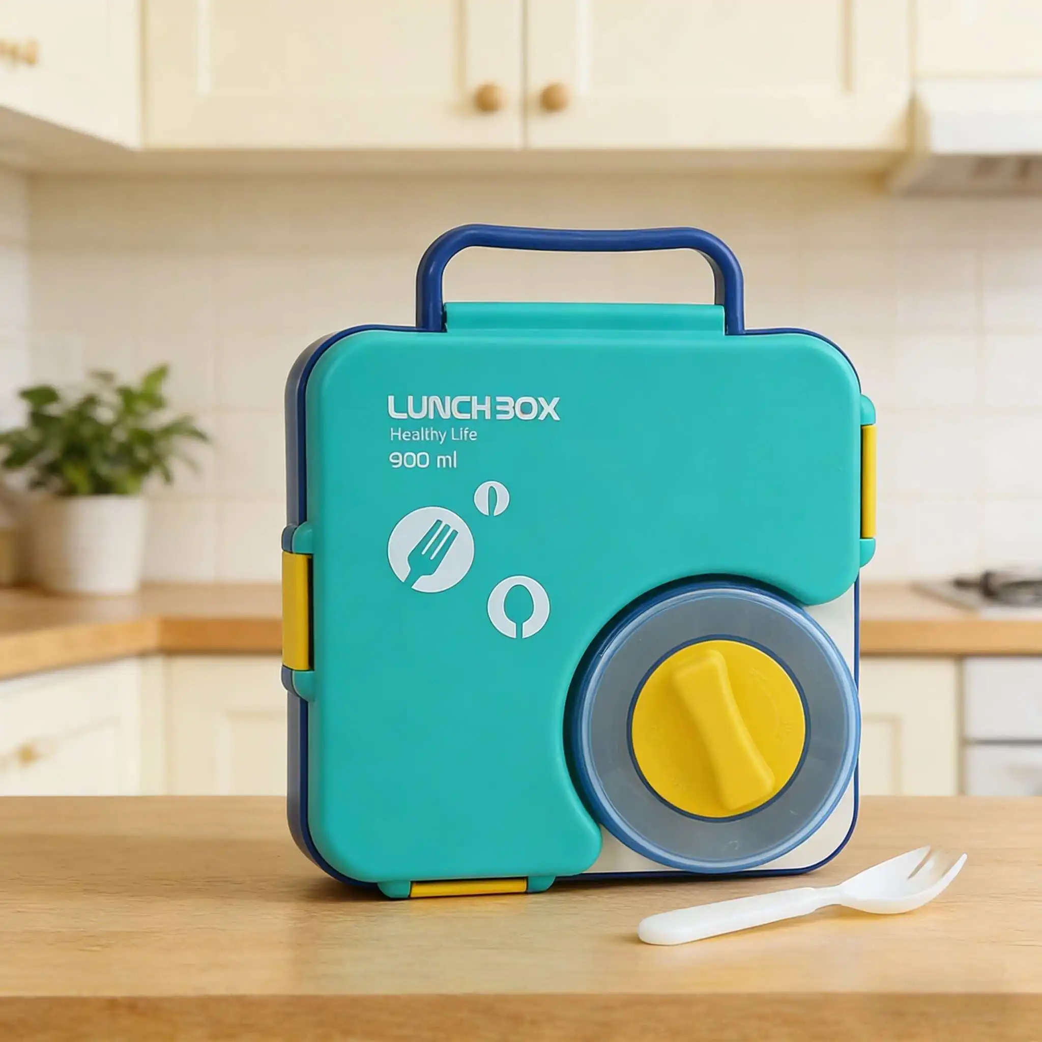 Handle & Twist-Lock Square Bento Box | Plastic Lunch Box Factory - HongXing 1