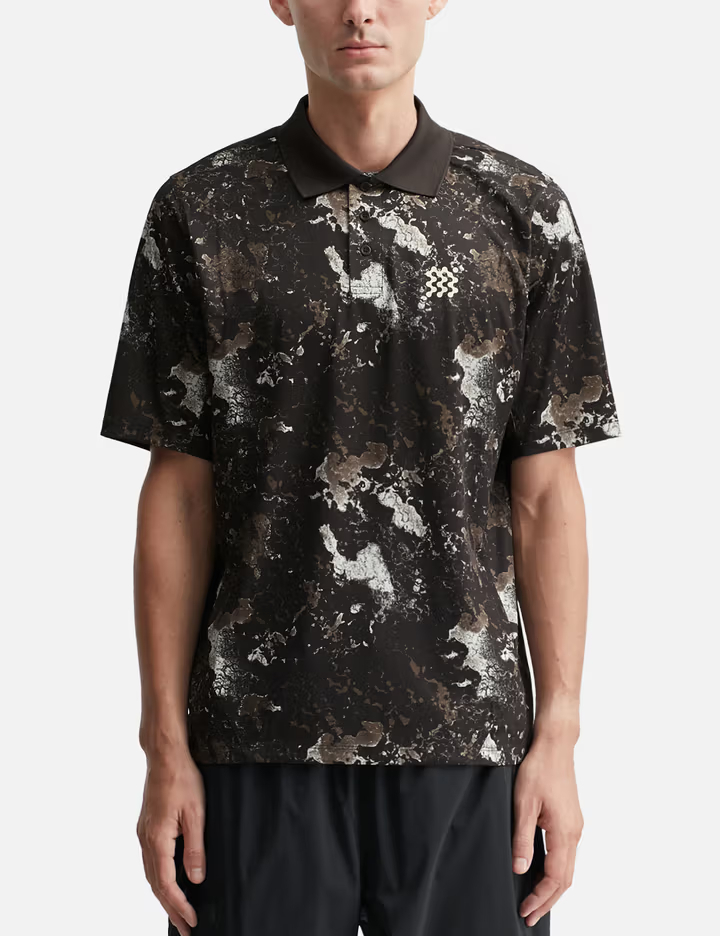 300GSM Woodland Camo Golf Ball Texture Recycled Polo Shirt 1