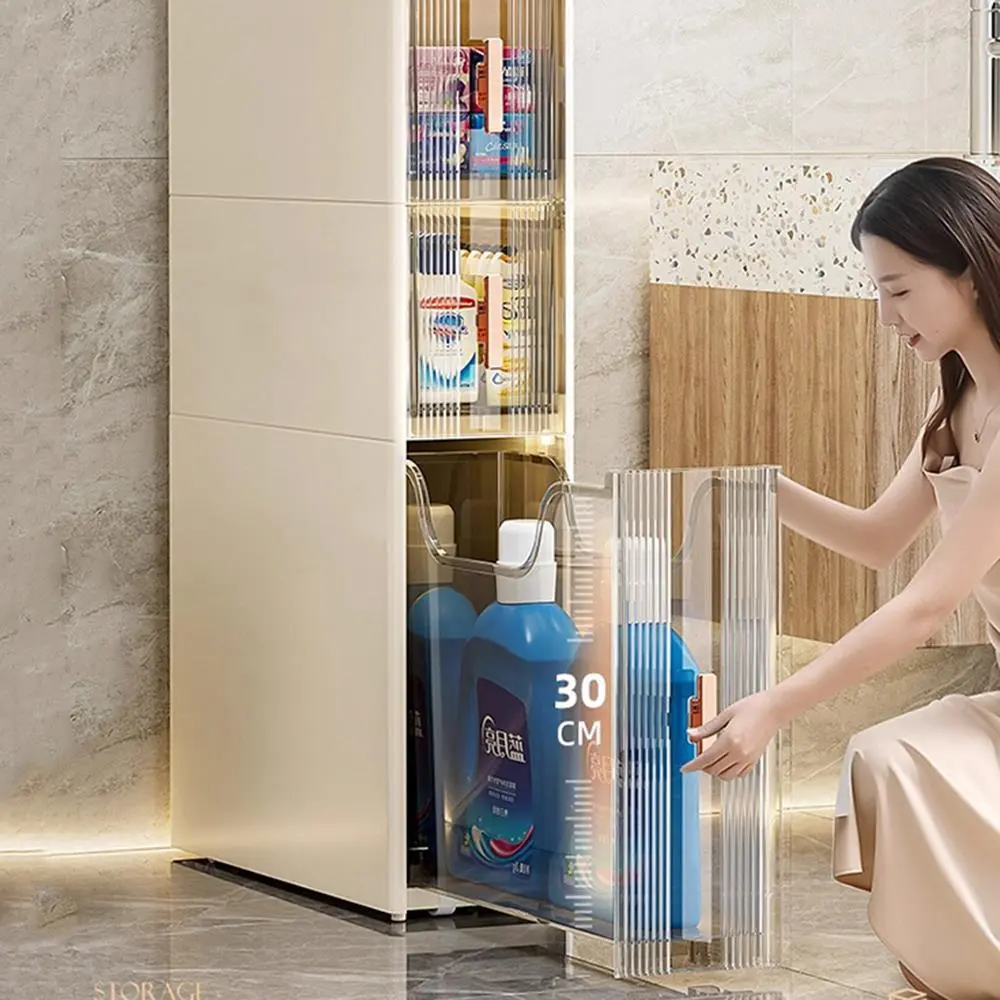 Hongxing Plastic Storage Cabinets with Drawers, Transparent Narrow Storage Cabinet 1