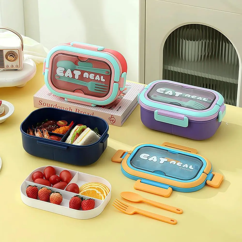 Simple 3-Compartment Sealed Lunch Box | Plastic Lunch Box Factory - HongXing 1