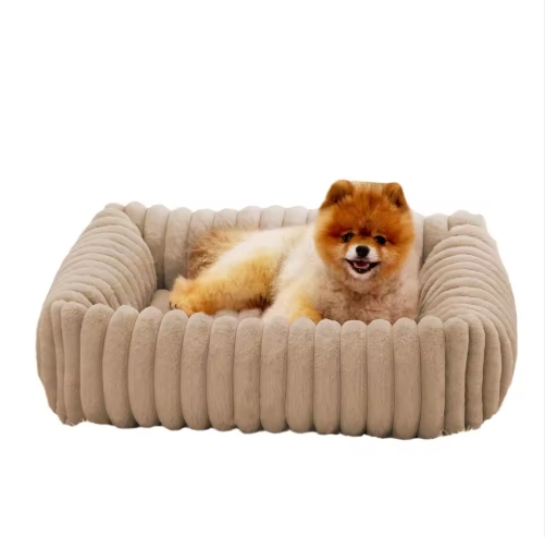 ROADREIGN - Cama para mascotas de fieltro de lana transpirable de primera calidad: elegante diseño a rayas para mayor comodidad en todas las estaciones. 6