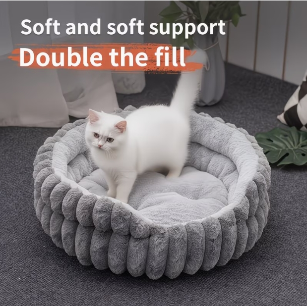 Nido acogedor de terciopelo Roadreign | Cama para mascotas ultrasuave y cálida para un sueño profundo 2