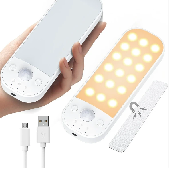 3-color LED motion sensor wall lamp USB charging smart LED ultra-thin human motion sensor 1