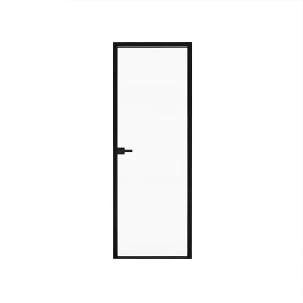 Ultra-Slim Aluminum Swing Door 1.2-3.0mm Thickness Modern Finished Style for Interior Use Office Bathroom Non-Thermal Break Room Door 1
