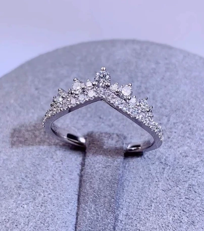 PT950 Brilliant Cut Lab Grown Diamonds Round Shaped Ring Wedding Ring 1